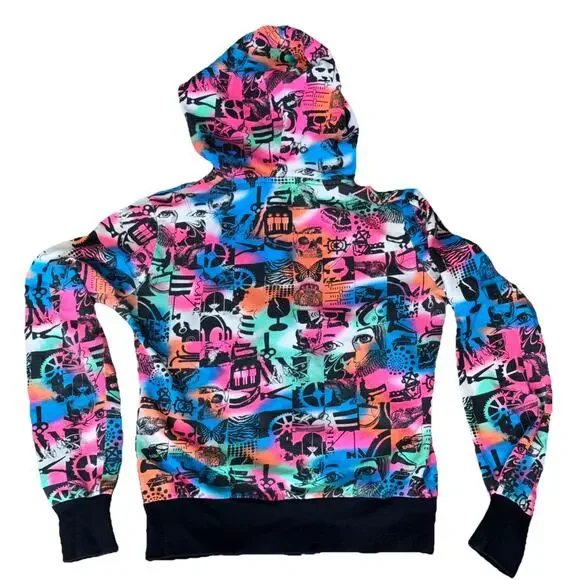 LA Kitty Womens Full Zip Graphic Hoodie Zip Sweatshirt Graphic Small - Picture 2 of 6